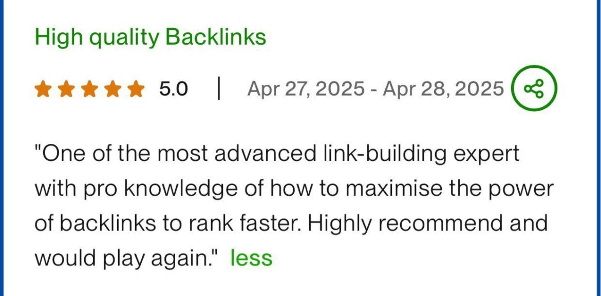 High quality backlinks