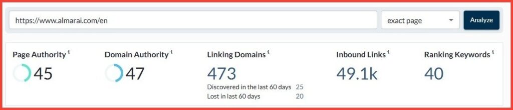 almarai after SEO results by rankclient